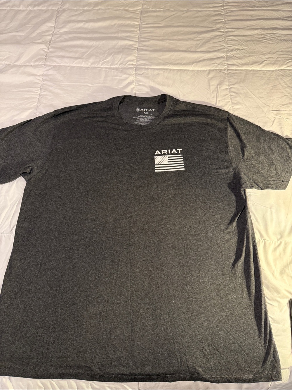Ariat Charcoal Short-Sleeve Tee with White Flag Logo